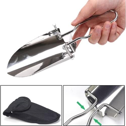 Portable Folding shovel Stainless Hiking Survival Tool Household farming top quality Steel Garden Tools for Outdoor Camping