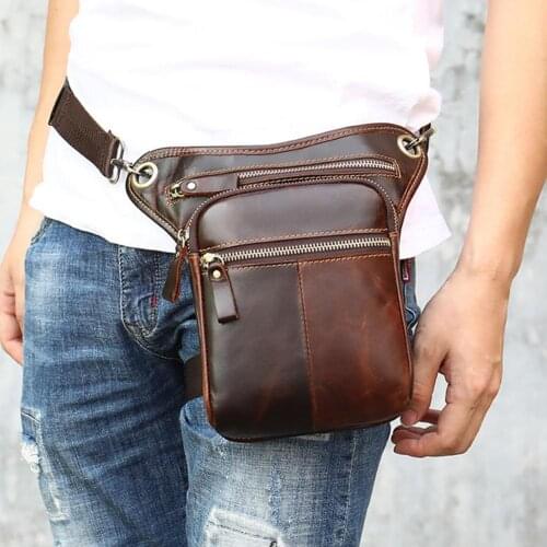 PU Leather Outdoor Multi-function Running Bag Leggings Diagonal Cross Leg Motorcycle Waist Pack Messenger Shoulder Drop Leg Bags