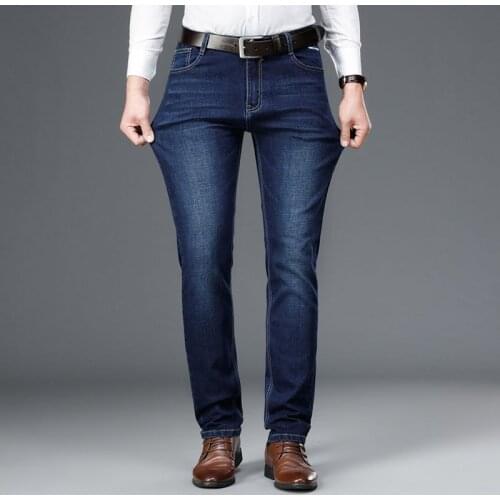 Mens Jeans New 2021 Autumn Cotton Men Stretch-fit Jeans Classic Style Denim Overalls Fashion Business Casual New Style Pants