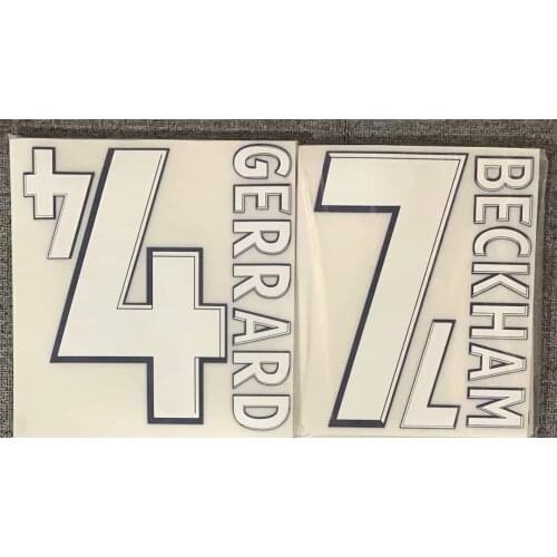 2008 #7 Beckham Nameset #4 Gerrard Heat Transfer Iron ON Soccer Badge Patch