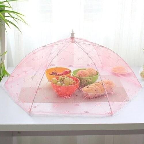 New 1Pcs Umbrella Style Food Cover Anti Fly Mosquito Meal Cover Lace Table Home Using Food Cover Kitchen Gadgets Cooking Tools