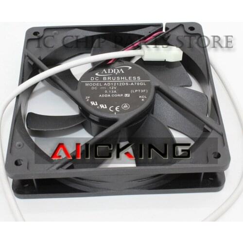 New Original ADDA AD1212DS-A70GL DC12V 0.13A 120*120*25MM 12CM ADDA 12025 Computer chassis cooling fan IN STOCK