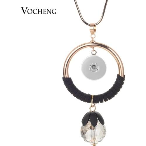 Newest Vocheng Snap Button Jewelry 18mm Gingersnaps Pendant Necklace Jewelry With 80CM Chain NN-690