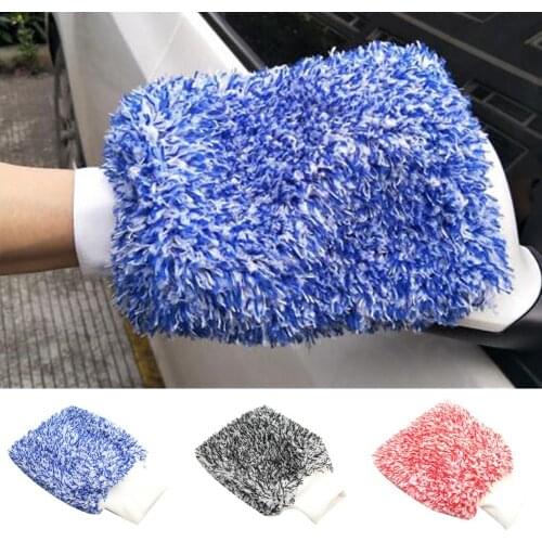 Car Vehicle Microfiber Washing Glove Cleaning Soft Thicken Mitten Brush Tool Sponges Cloths Brushes Strong Water Absorption