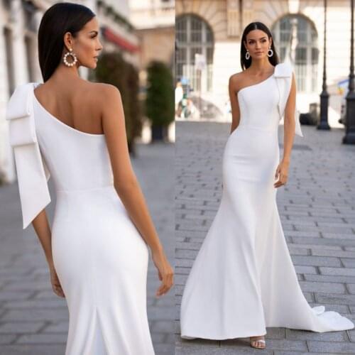 Beach Mermaid Wedding Dresses One Shoulder Country Bohemian Bridal Gowns 2020 Custom Made Wedding Dress