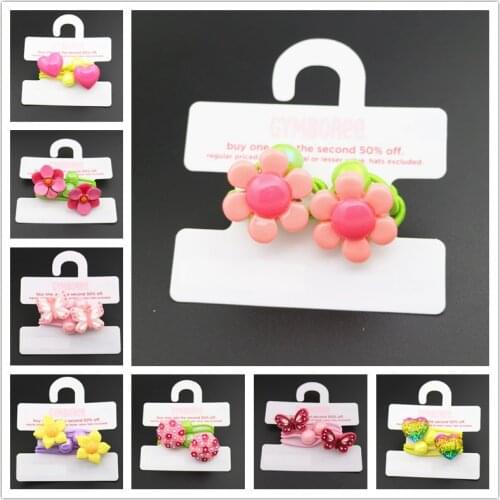 F02 baby Hairband Elastic Rubber Girls Hair bands floral Cartoon Elastic hair ring tail ponytail holder headband accessories