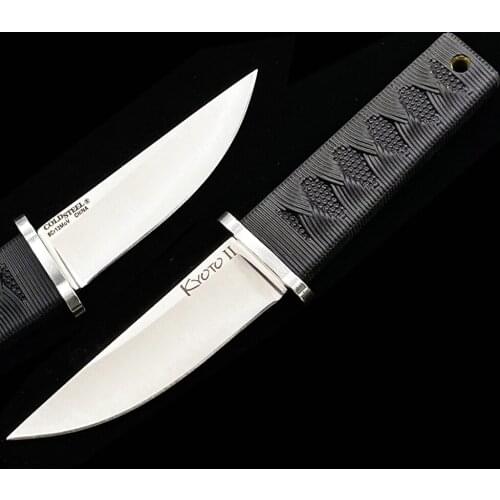 ToughKeng 17DB Kyoto II Fixed Blade Knives Cold Steel 8Cr13Mov, Long Kray-Ex Handle Survival Knife with Sheath