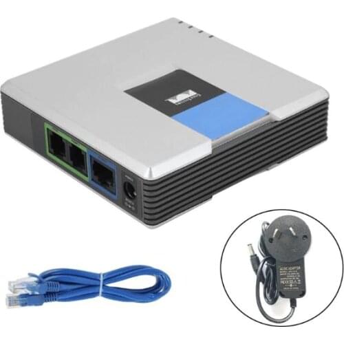 1Set VOIP Gateway 2 Ports SIP V2 Protocol Internet Phone Voice Adapter with Network Cable for Linksys PAP2T AU/EU/US/UK Plug