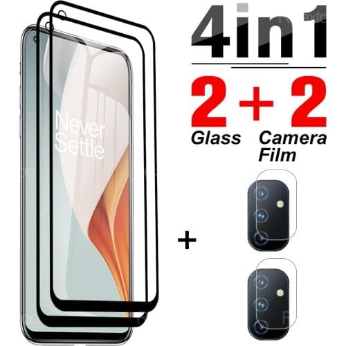 4-in-1 Protective Tempered Glass On The For Oneplus 8T 9 Screen Protector For Oneplus 9R Nord Nord N10 5G Phone Camera Lens Film