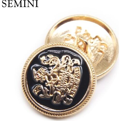 10pcs 15mm 20mm New Fashion Gold Sewing Metal Button Decorative British Style Button For Overcoat Garment Accessories DIY
