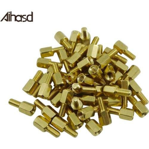 100PCS/LOT 6+6 Copper Pillars M3 6MM Height Circuit Board Installed Column