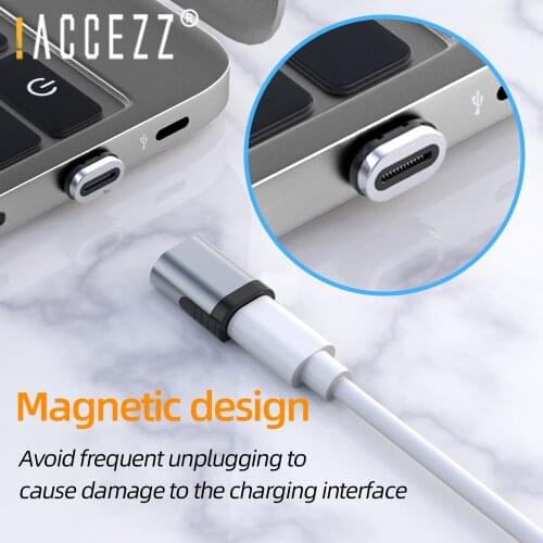 !ACCEZZ 24Pin Magnetic USB C Adapter PD 100W Fast Charging 10Gbp/s Data Sync Type C Magnet Converter for MacBook iPad Pro Switch