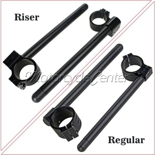 48mm Clip Ons Riser Regular Clip-on Fork Tube Racing CNC Handlebars Universal For Suzuki Honda Black
