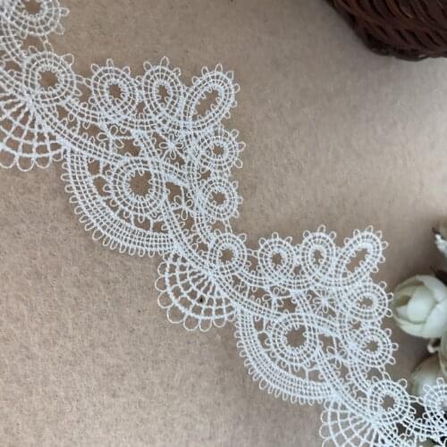 5 Yards Victorian Scalloped Lace Trim In White Flower Venice/Venise Lace Trim Embroidery Lace Trim For Sewing Crafted