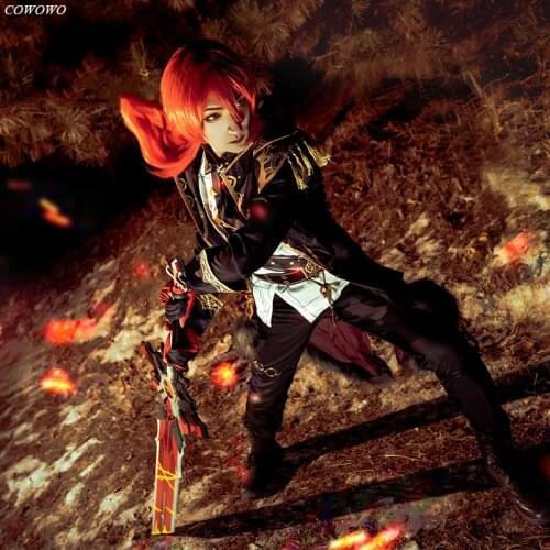 Anime! Genshin Impact Diluc Game Suit Handsome Uniform Cosplay Costume Halloween Carnival Party Outfit For Men 2020 NEW