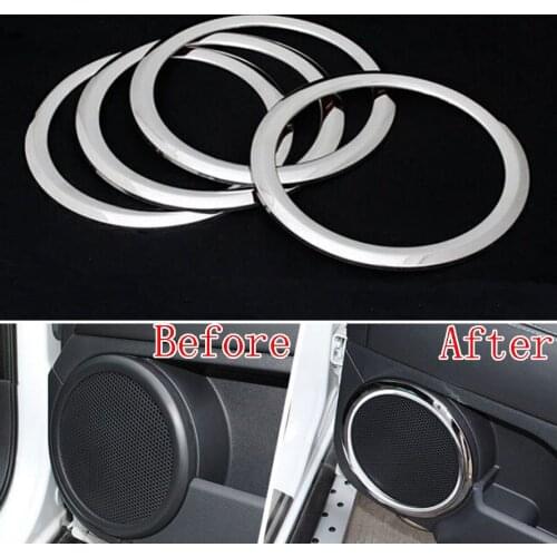 Auto Stainless Inner Door Sound Stereo Loud Speaker Cover Trim Ring Decoration For Jeep Compass 2011-2015 Car Styling Car-covers