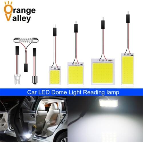 1X White T10 Cob 24 SMD 36 SMD 48 Car Led Vehicle Panel Lamps Auto Interior Reading Lamp Bulb Light Dome Festoon BA9S DC 12v