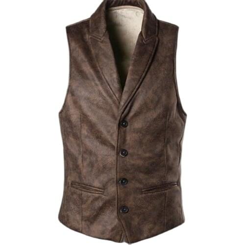 Мужские кожаные жилеты BAQCN China At AliExpress