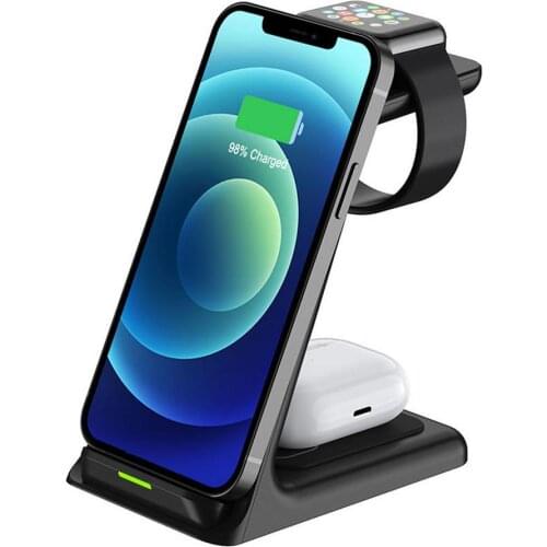 3-In-1 Wireless Charger 15W Fast Charging Station For Charge Mobile And Headsets For IPhone 12/for 12 Pro/ For 12 Pro Max