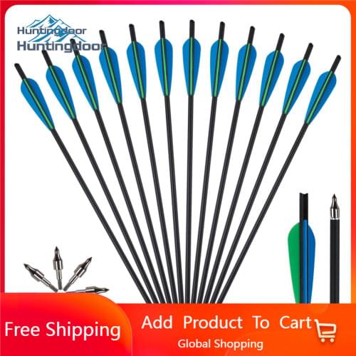 New Huntingdoor Carbon Crossbow Bolts Hunting Arrows 20inch OD 8.8 ID 7.6 Half-moon Nocks Outdoor Shooting Archey for Crossbow