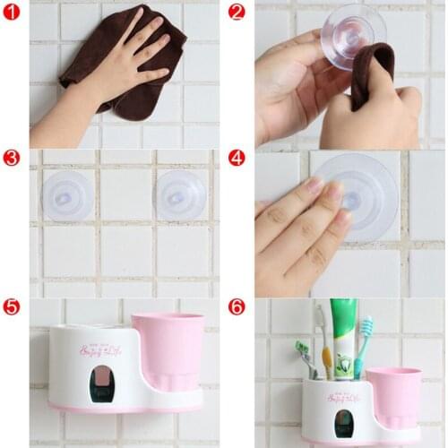 Household Creative Automatic Toothpaste Dispenser Toothbrush Holder Wash Bathroom Wall Mounted Type Toothbrush Holder Sucker Too