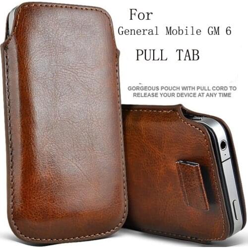Casteel PU Leather Case For General Mobile GM 6 GM6 GM 5 Plus GM5 PLUS GM 4G Pull Tab Sleeve Pouch Bag Case Cover Shield