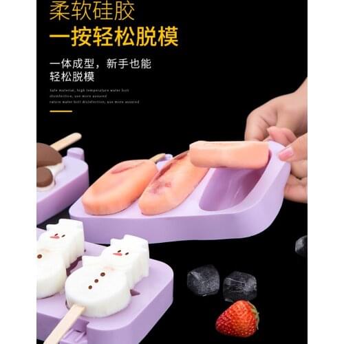 Ice-Cream Mould Household Popsicle Stick DIY Homemade Ice Cream Silicone Commercial Abrasive Tool ice tray