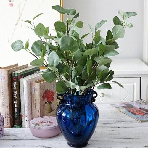 Artificial Plant Eucalyptus Leaves Plastic Green Plants Leaves DIY Home Wedding Forest Style Decor Wall Material Accessories