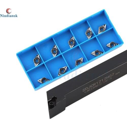 SDJCR1010H07 SDJCR1212H07 SDJCR1616H07 CNC Lathe Tool External Turning Tool Holder SDJCL+10pcs DCMT0702 DCGT0702 Carbide Inserts