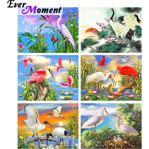 Ever Moment Diamond Painting Crane Painting By Diamond Full Square Resin Drills Household Decoration Chinese Style ASF2168