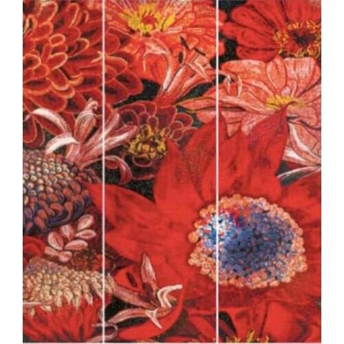 Red Glass Mosaic Art Tile Pattern Design