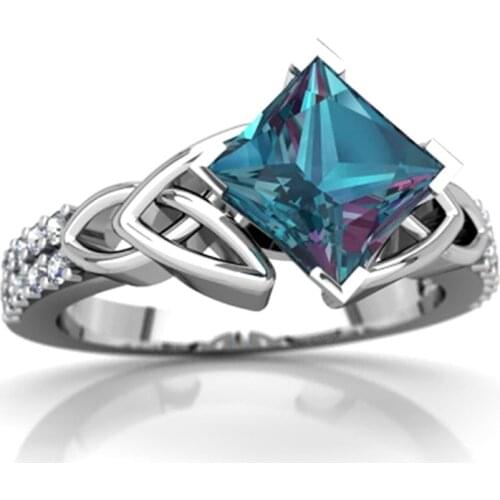 Creative Personality Seven Rainbow Stone Ring Fashion Lovers Ring Wedding Engagement Accessories Jewelry For Women Best Gift