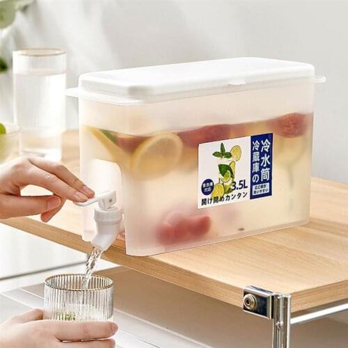 Fruit Cool Water Pitcher Summer Ice Water Infuser Kettle Id Water Carafe Jug Ice Tea Lemonade Juice Tea Pot Refrigerator