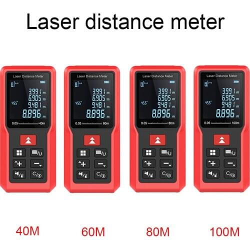 Laser Distance Meter 40/60/80/100M Rangefinder Digital Range Finder Trena Roulette Ruler Distance Measuring Tape ruler test tool