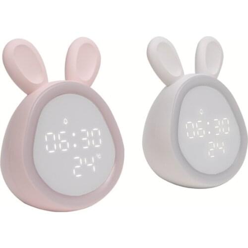 Xiaomi Multifunctional Time Rabbit Alarm Clock Student Smart Alarm Clock Temperature Sensor Bedroom Sleeping Led Night Light