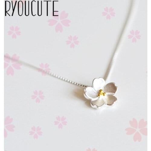 Fashion Silver Color Cheery Necklaces For Women Long Necklaces Christmas Jewelry Wholesale Collar