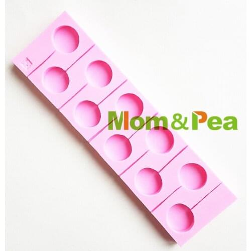 Mom&Pea MPA1653 2.9cm 10 Lollipop Shaped Silicone Mold Cake Decoration Fondant Cake 3D Mold Food Grade