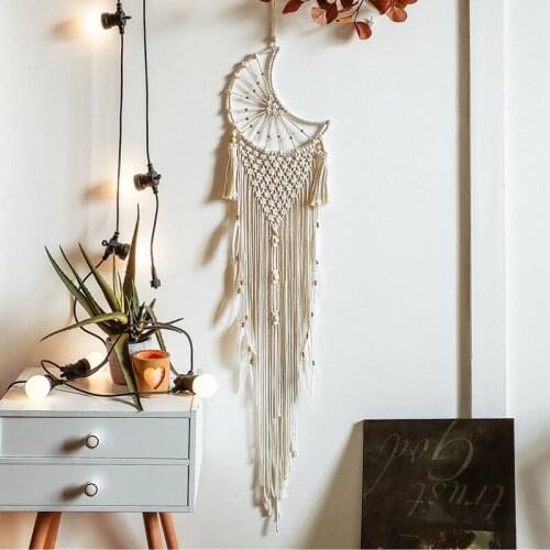 Lace moon wall hanging art hand-woven tapestry bohemian handicraft decoration hanging wall room dormitory decoration gift