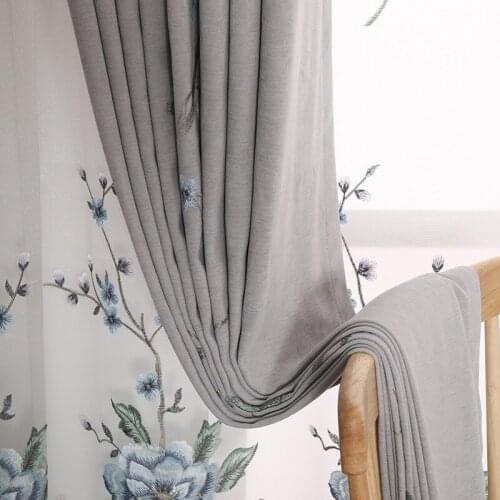 New European Chenille Modern Curtains for Living Dining Room Bedroom Blackout Curtains