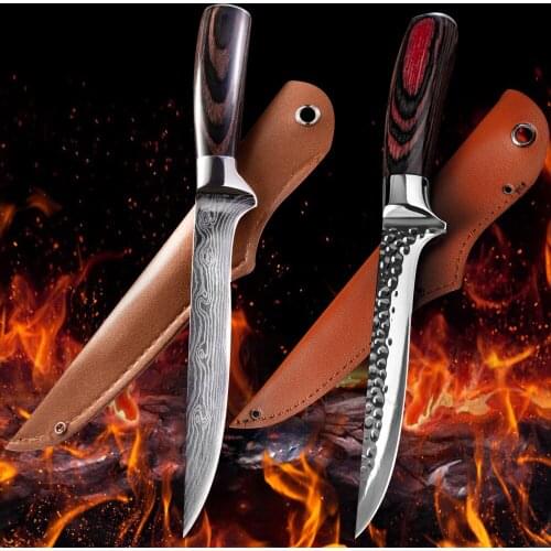 Handmade Boning Knife Fishing Stainless Steel Kitchen Knife Meat Cleaver Outdoor Cooking Cutter Butche Cutlery Boning Knife