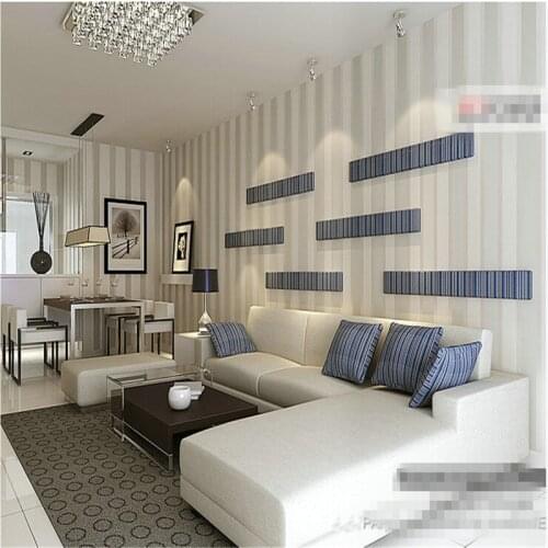 Beibehang Non wovens Wallpaper Simple Modern Vertical Striped Wallpaper House Living Room Bedroom Full House TV Background