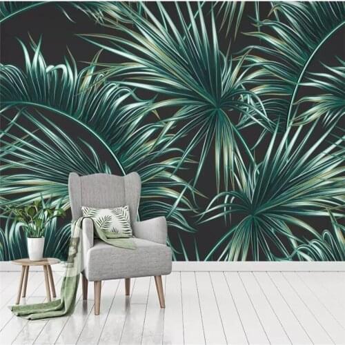 Beibehang Custom wallpaper 3d murals from forest leaves tropical rainforest background wall living room restaurant 3d wallpaper