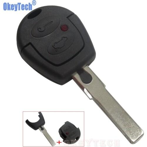 OkeyTech Replacement Key Case For VW Passat Polo Golf Sharan Bora 2 Buttons Blank Remote Key Fob Shell Cover Uncut Blade Keyless