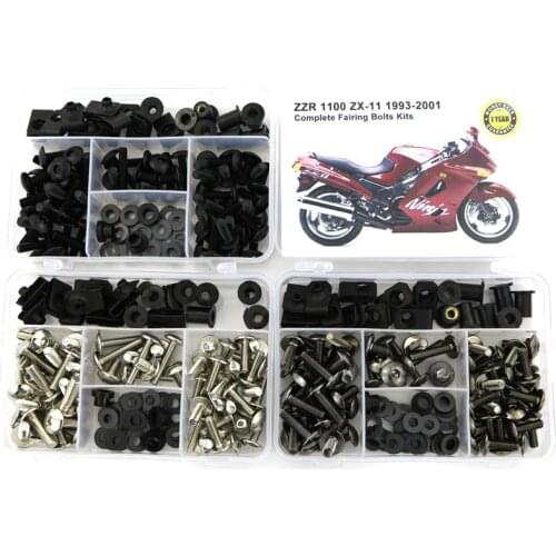 Fit For Kawasaki ZZR1100 ZX-11 1993-2001 Motorcycle Complete Full Fairing Bolts Kits Screws Steel Bodywork Speed Nuts Bolt