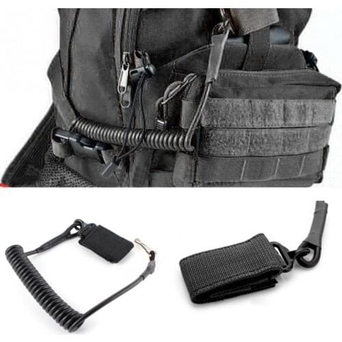 Shooting military handgun strap Molle elastic backpack Airsoft gun hunt pistol lanyard tool belt bag spring coil sling rope
