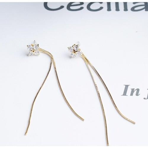 Dangle earrings zircon earrings in S925 needles for women girls luxury drop earrings for daily for party wedding jewelry