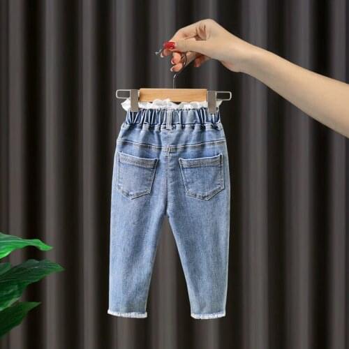 Spring and Autumn Girls' Baby Trousers Jeans Autumn Korean Baby Pants Kids Clothes 0-6 Years