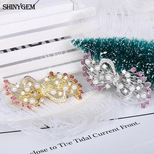 SHINYGEM Flowers Cluster Brooches For Women Sparkling Zircon Gold & Silver Plated Fashion Luxury Accessories Contracted Style