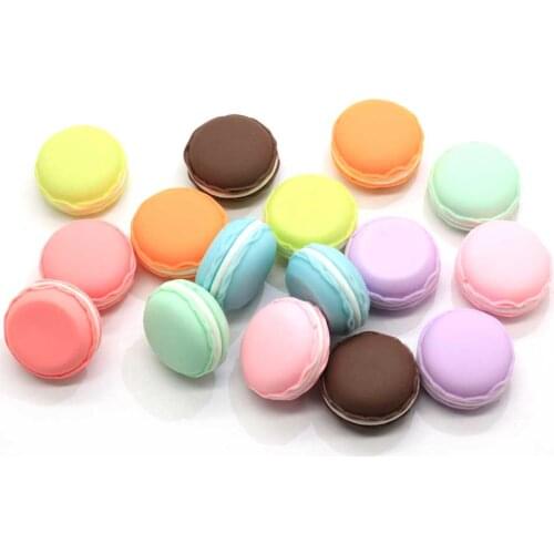 Mix Colors Round Shape Resin Simulation Macaron Flat Back Cabochon Craft ScrapBooking Decorations Embellishments