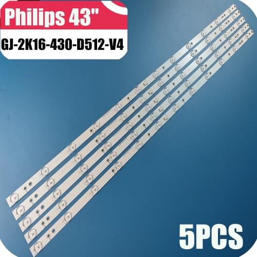 New 5 PCS 12LED LED backlight strip for 43PUS6551 43PUS6401 LB43014 V0_00 43PUS6501 43PUS6101 43PUS6201 TPT430U3 43PUH6101